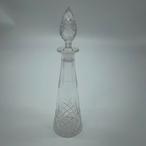 Crystal‎ Decanter Carafe Wine Liquor Bottle Stopper Diamond Cut 10.25"